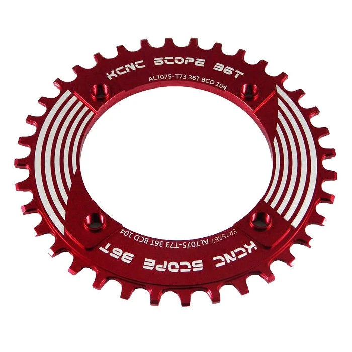 KCNC Scope MTB Chainring 104mm 1-speed Narrow-Wide - Red 6 KCNC Scope MTB Chainring 104mm 1-speed Narrow-Wide - Red - Afbeelding 4