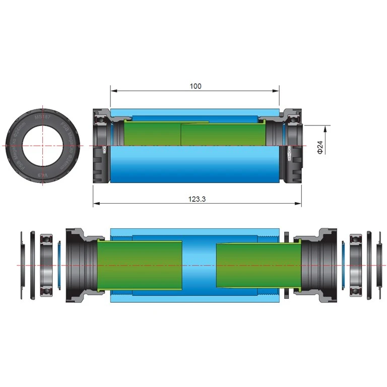 FSA MegaExo BB-7100/CZ MTB NBD Fatbike Bottom Bracket BSA-100-24 4 FSA MegaExo BB-7100/CZ MTB NBD Fatbike Bottom Bracket BSA-100-24 - Afbeelding 2