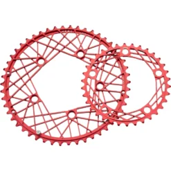 KCNC K4 Cobweb II Road Chainring 110mm Compact - Red