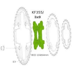 Cannondale KF355/ Si 3x9 Spider Mountain BCD104/64mm