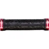 Reverse Components Stamp Lock On Grips - 30mm - Black / Red