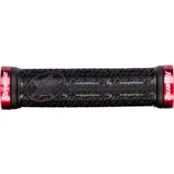 Reverse Components Stamp Lock On Grips - 30mm - Black / Red