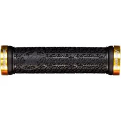 Reverse Components Stamp Lock On Grips - 30mm - Black / Gold