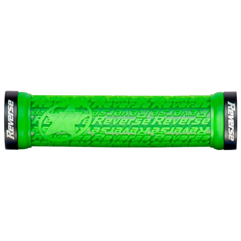 Reverse Components Stamp Lock On Grips - 30mm - Green / Black 3 Reverse Components Stamp Lock On Grips - 30mm - Green / Black