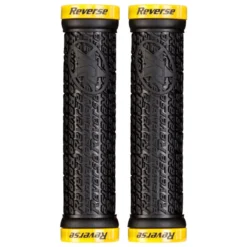 Reverse Components Stamp Lock On Grips - 30mm - Black / Yellow