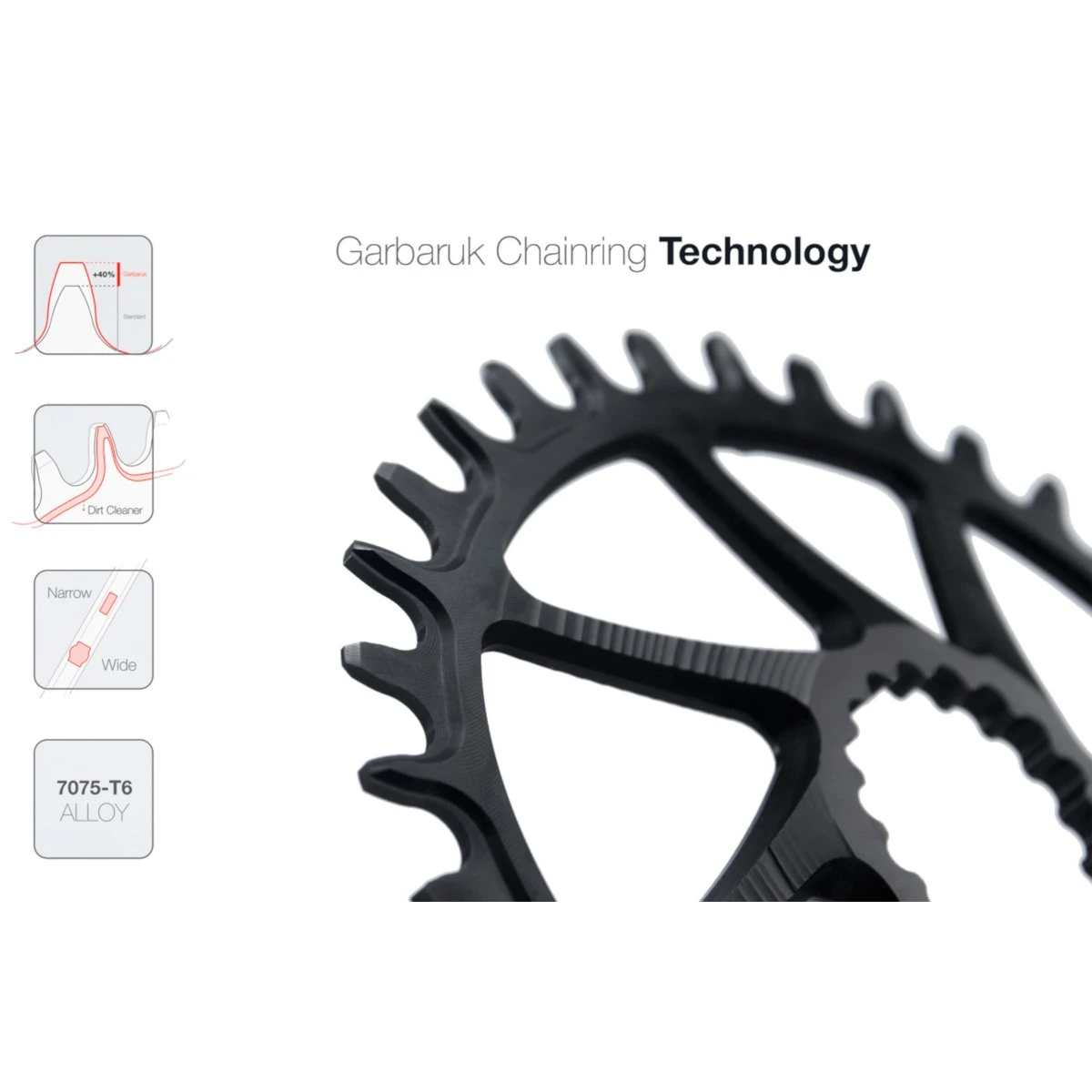 Garbaruk Melon MTB Chainring - Direct Mount / Oval / Narrow-Wide - For E*thirteen Quick Connect - Black 4 Garbaruk Melon MTB Chainring - Direct Mount / Oval / Narrow-Wide - For E*thirteen Quick Connect - Black - Afbeelding 2
