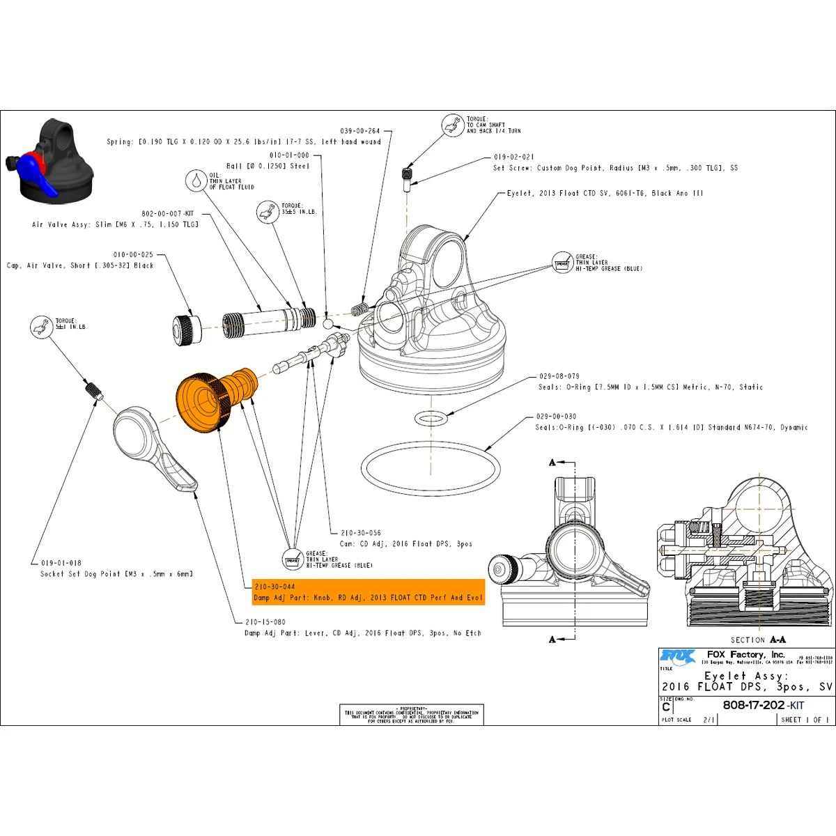 FOX Rebound Adjust Knob For FLOAT CTD Performance And EVOL As From 2013 - 210-30-044 4 FOX Rebound Adjust Knob For FLOAT CTD Performance And EVOL As From 2013 - 210-30-044 - Afbeelding 2