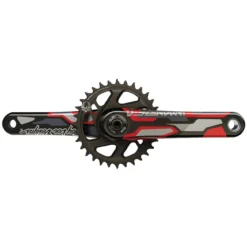 Truvativ Descendant CoLab Troy Lee Designs DH 1x Carbon Crankset - Direct Mount 32 Teeth - DUB73 - 165mm - Black-red