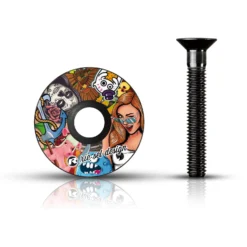 Rie:sel Design Stem:cap Carbon Ahead Kap - Stickerbomb II