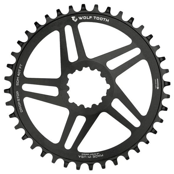 Wolf-tooth Wolf Tooth Direct Mount Chainring Flattop For SRAM - Drop Stop - Black 3 Wolf-tooth Wolf Tooth Direct Mount Chainring Flattop For SRAM - Drop Stop - Black