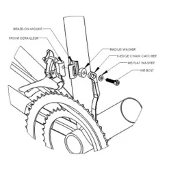 K-Edge Road Braze-On Kettingvanger - 2-voudig - Zwart -Rijwiel Onderdel Verkoopwinkel 72390 01 c 116305
