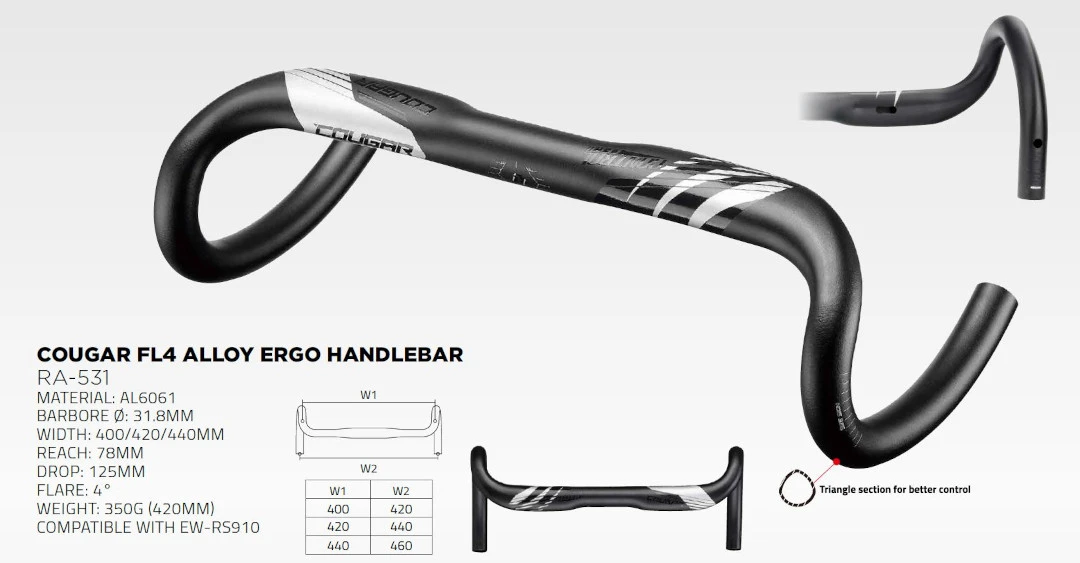 Control Tech Cougar FL4 Ergo Handlebar 5 Control Tech Cougar FL4 Ergo Handlebar - Afbeelding 3