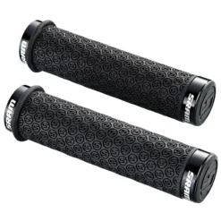 SRAM DH Silicone Locking Grips With Double Clamps & End Plugs - Black