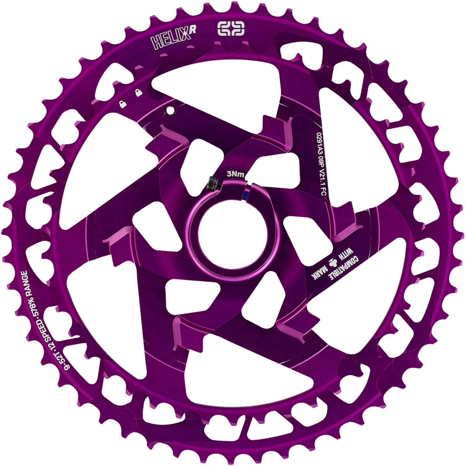E-thirteen E*thirteen Helix Race Cassette | 12-Versnelling | 9-52 Tanden | SRAM XD/XDR - Eggplant 5 E-thirteen E*thirteen Helix Race Cassette | 12-Versnelling | 9-52 Tanden | SRAM XD/XDR - Eggplant - Afbeelding 3