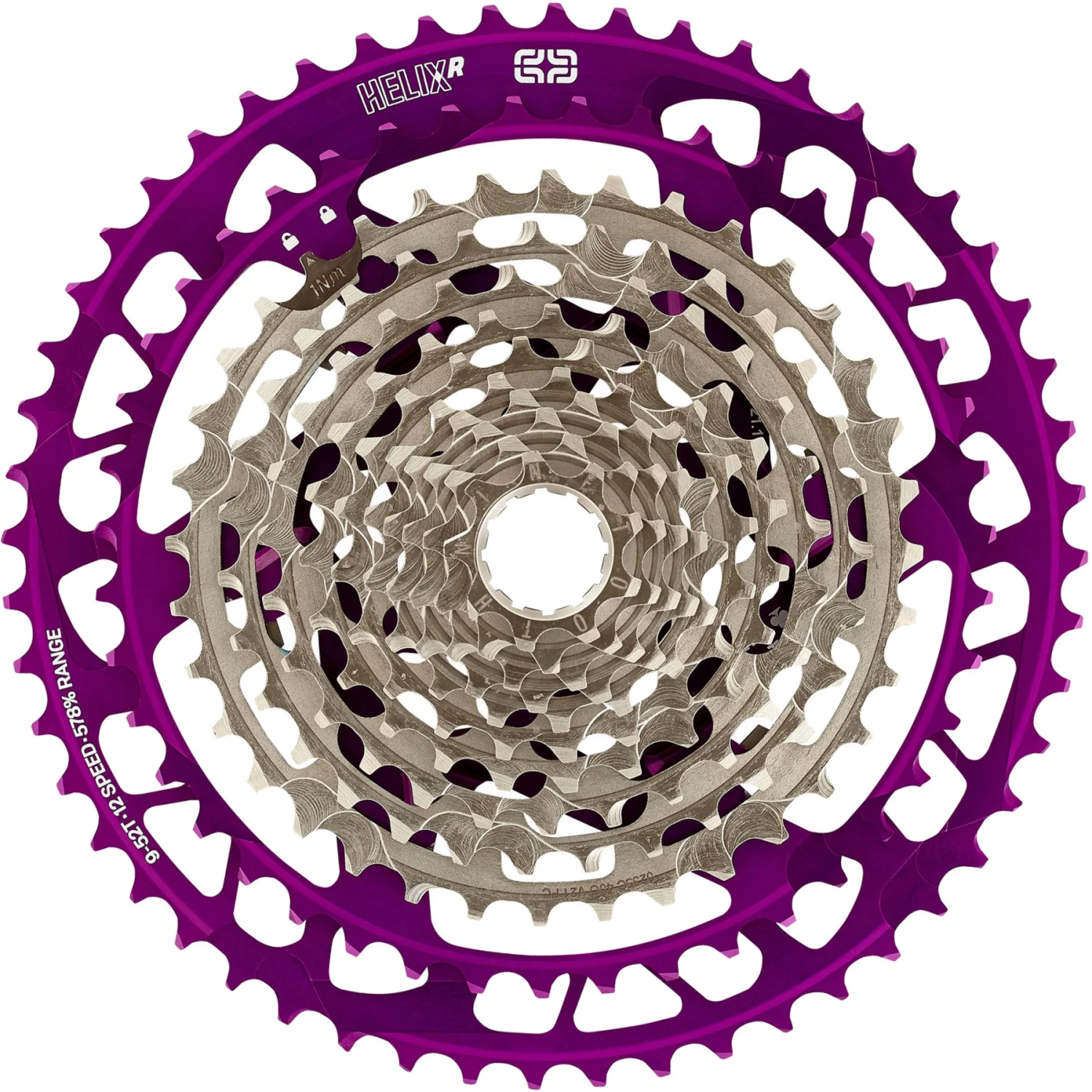 E-thirteen E*thirteen Helix Race Cassette | 12-Versnelling | 9-52 Tanden | SRAM XD/XDR - Eggplant 4 E-thirteen E*thirteen Helix Race Cassette | 12-Versnelling | 9-52 Tanden | SRAM XD/XDR - Eggplant - Afbeelding 2