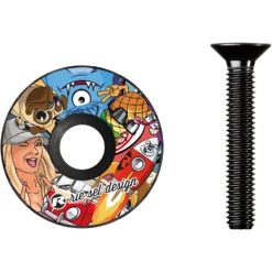 Rie:sel Design Stem:cap Carbon Ahead Kap - Stickerbomb Eyecatcher