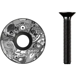 Rie:sel Design Stem:cap Carbon Ahead Kap - Stickerbomb Eyecatcher Ultra Black