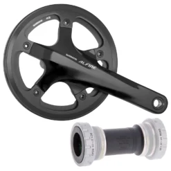 Shimano Alfine FC-S501 Crankset With SM-BB4600 Bottom Bracket - Outer Chain Guard - Black