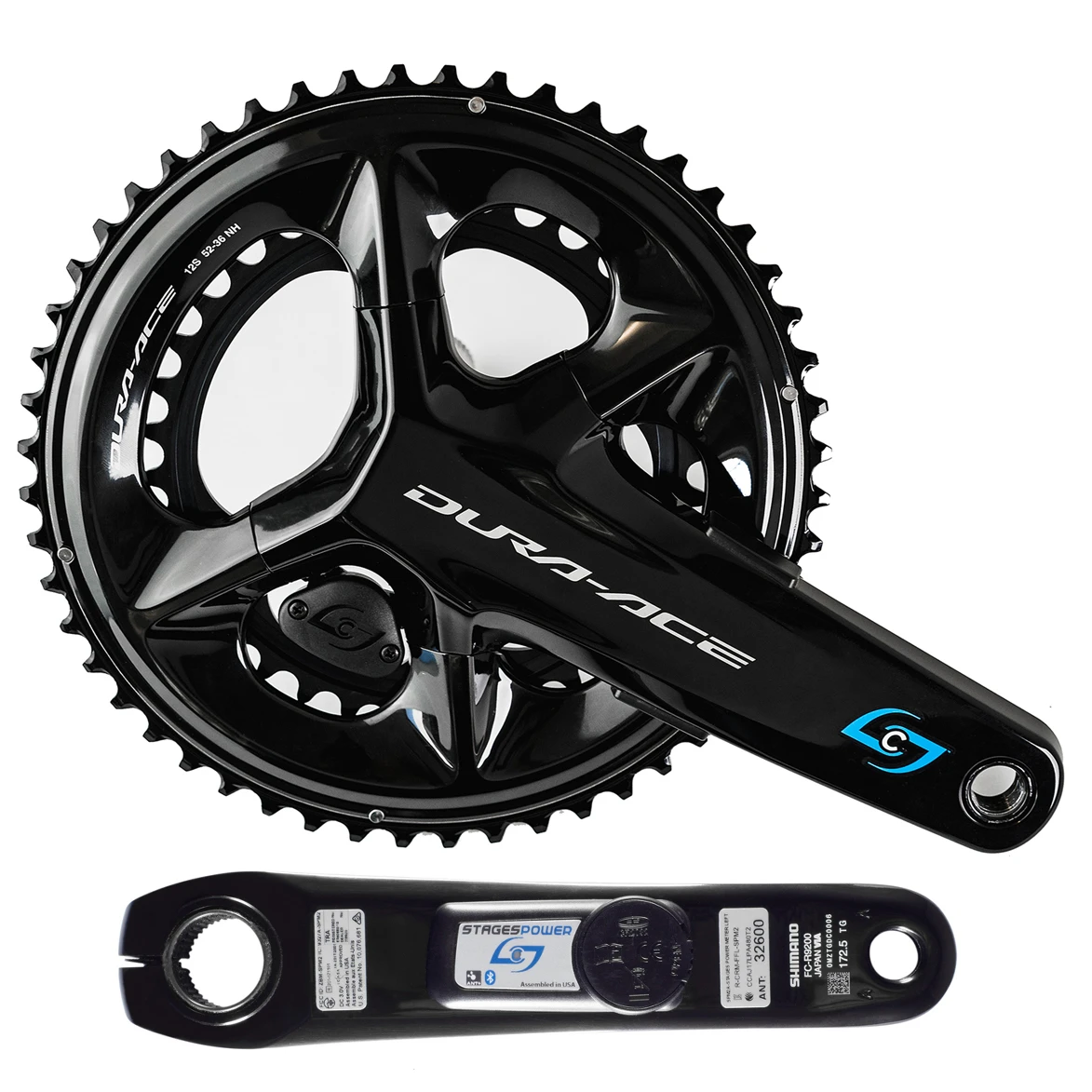 Stages Cycling Power LR Powermeter | Crankset By Shimano - Dura Ace R9200 | 2x12-Voudig - Zwart 3 Stages Cycling Power LR Powermeter | Crankset By Shimano - Dura Ace R9200 | 2x12-Voudig - Zwart