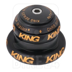 Chris-king Chris King NoThreadSet Grip Lock Tapered Headset - EC34/28.6 | EC44/40 - Classic Logo Print - Two Tone Black / Gold