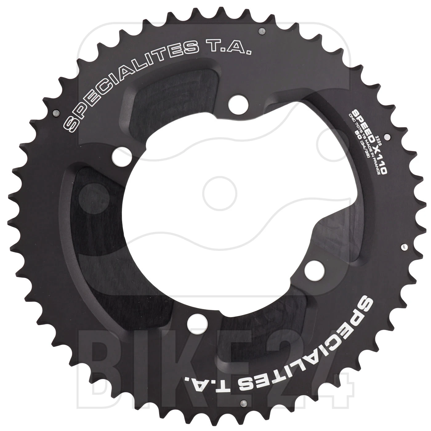 TA Specialites Speed 2-X110 Chainring For Shimano - 4-Arm - 110mm - Outer - Black 3 TA Specialites Speed 2-X110 Chainring For Shimano - 4-Arm - 110mm - Outer - Black