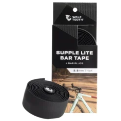 Wolf-tooth Wolf Tooth Supple Lite Road Bike Handlebar Tape - Black 8 Wolf-tooth Wolf Tooth Supple Lite Road Bike Handlebar Tape - Black -Rijwiel Onderdel Verkoopwinkel wt slite bartape blk black packed 1178727