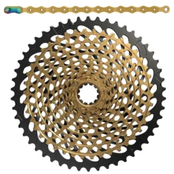 SRAM XX1 Eagle Wear And Tear -Set With Chain And XG-1299 Cassette - 50 Teeth - Gold